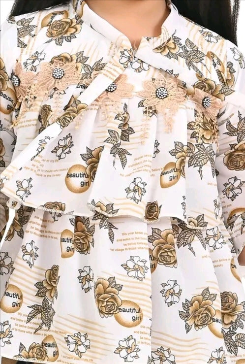 Sagun Girls Floral Print Casual Outfit