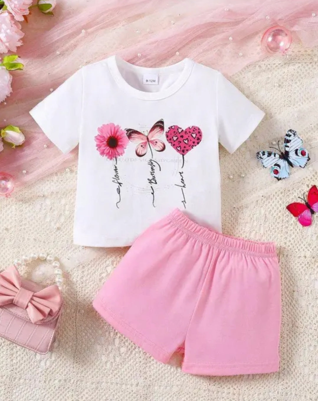 Premium Cotton Kids Girls T-Shirt & Shorts Set - Fun Cartoon & Unicorn Prints