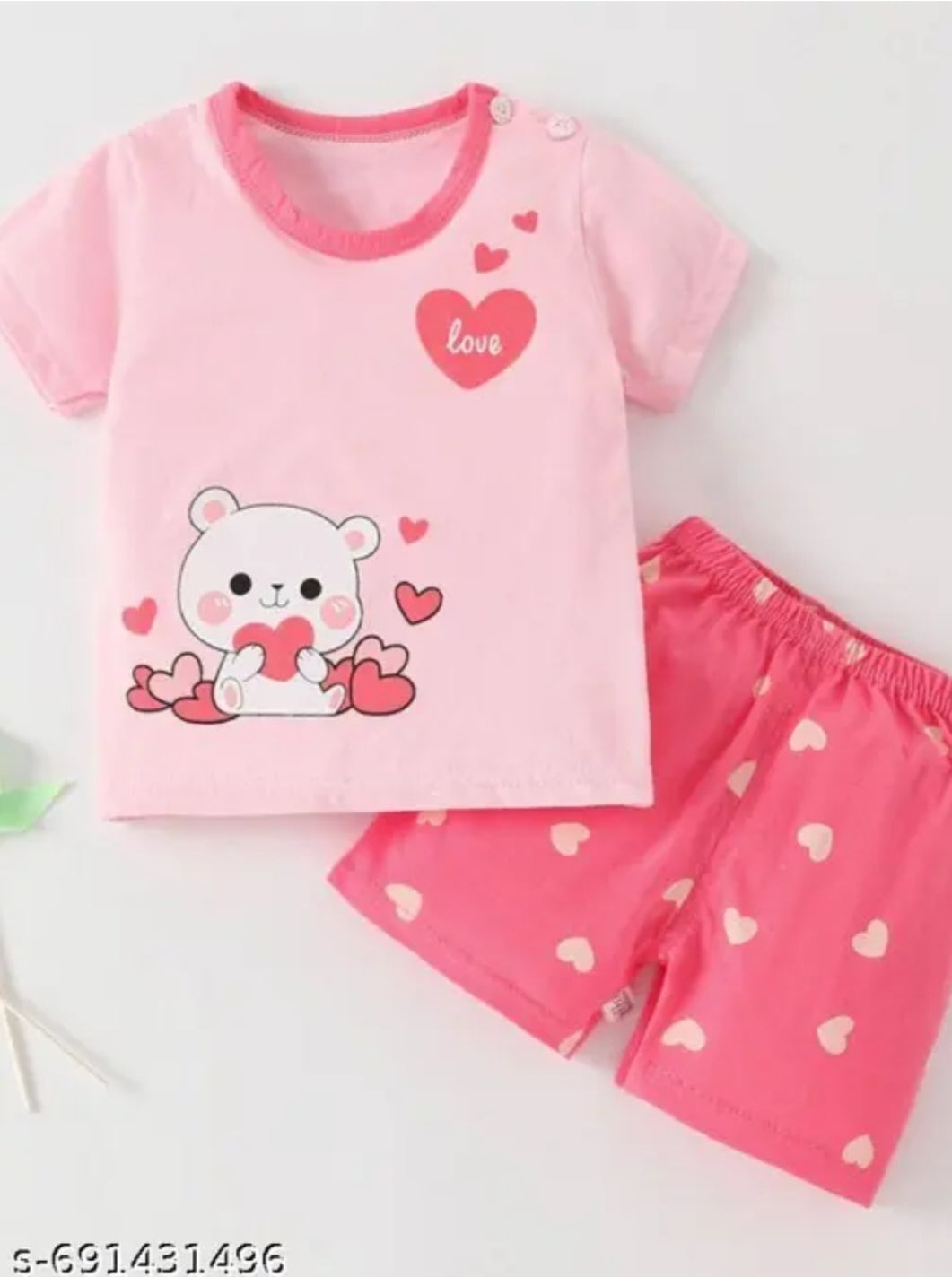 Premium Cotton Kids Girls T-Shirt & Shorts Set - Fun Cartoon & Unicorn Prints