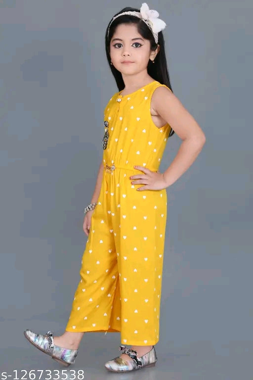 Trendy Kids' Printed Pink Cotton Jumpsuit - Casual Summer Wear
